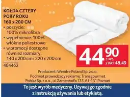 Selgros Kołdra Cztery Pory Roku 160 x 200 cm oferta