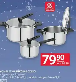 Selgros Komplet garnków 6 części (2 garnki + 2 pokrywki + 2 rondle ) oferta