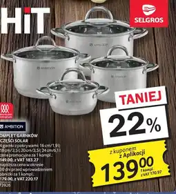 Selgros Komplet garnków 8 części Solar Ambition oferta