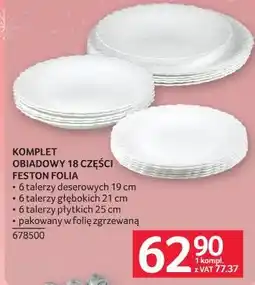 Selgros Komplet obiadowy 18 części Feston Folia oferta