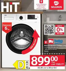 Selgros BEKO PRALKA WUE6512WPS6 oferta