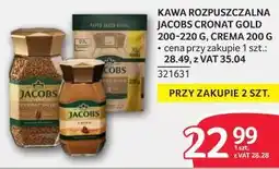 Selgros Kawa rozpuszczalna Jacobs Cronat Gold 200-220 g / Crema 200 g oferta
