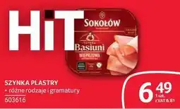 Selgros Szynka plastry różnych rodzajów i gramatury oferta