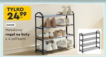 Metalowy regał na buty z 4 półkami (SMUKEE)