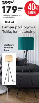 Lampa podłogowa Tekla, len naturalny (GOLD LUX)