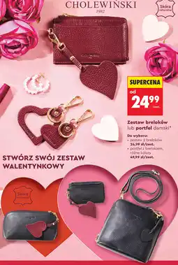 Biedronka Zestaw 2 breloków serce skóra naturalna lub portfel damski oferta