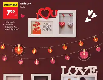 Łańcuch LED (10 lampek, zasilanie 2 baterie AA)