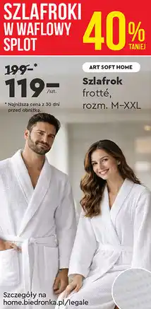 Biedronka Szlafrok frotté ART SOFT HOME, rozm. M–XXL oferta