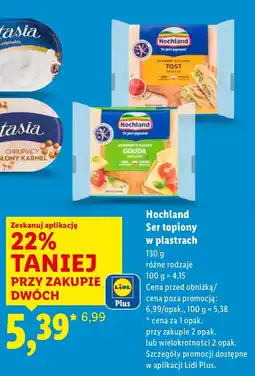 Lidl Ser topiony Hochland w plastrach - różne rodzaje oferta