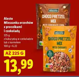 Lidl Mieszanka orzechów z precelkami i czekoladą z kukurydzą w czekoladzie Alesto oferta