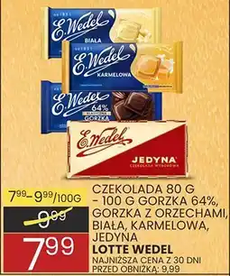 Wafelek Czekolada 80 g z gorzką 64%, mleczną z orzechami biała, karmelowa jedyna oferta