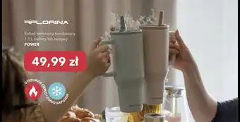 FLORINA Kubek termiczny nierdzewny zielony lub beżowy POWER
