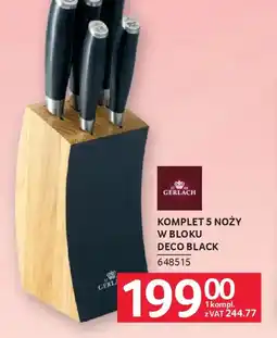Selgros Gerlach Komplet 5 noży w bloku Deco Black oferta