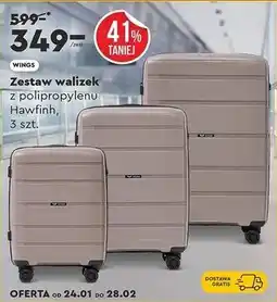 Biedronka Zestaw walizek z polipropylenu Hawfinh, 3 szt oferta