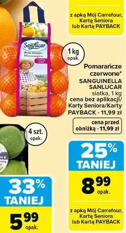 Carrefour Market Pomarańcze czerwone SANGUINELLI SANLUCAR siatka oferta