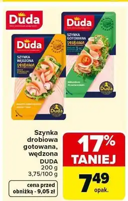 Carrefour Market Szynka drobiowa gotowana, wędzona DUDA oferta