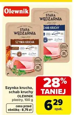 Carrefour Szynka krucha, schab kruchy OLEWNIK plastry oferta