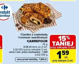 Carrefour Ciastko z czekoladą i kremem waniliowym CARREFOUR oferta