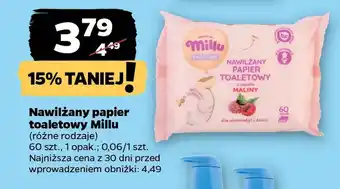 Netto Nawilżany papier toaletowy Millu oferta