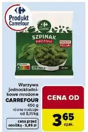 Carrefour Szpinak brykiet mrożony Carrefour oferta