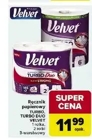Carrefour Ręcznik papierowy duo Velvet Turbo oferta