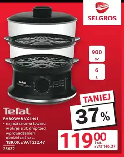 Selgros Tefal Parowar VC1401 oferta