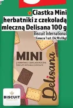 Topaz Ciastka Mini herbatniki z czekoladą mleczną Delisana oferta