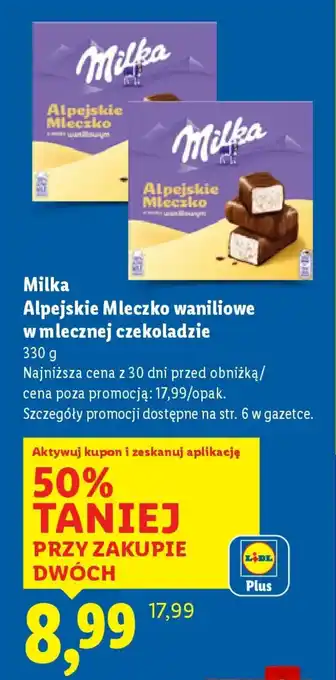 Milka Alpejskie Mleczko waniliowe w mlecznej czekoladzie