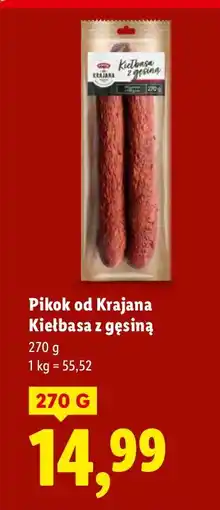 Lidl Kiełbasa z gęsiną Pikok od Krajana oferta
