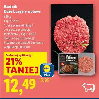 Lidl Duże burgery wołowe Rzeźnik oferta