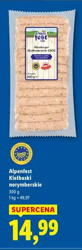 Lidl Kiełbaski norymberskie Alpenfest oferta