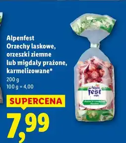 Lidl Orzechy Alpenfest laskowe, orzeszki ziemne lub migdały prażone, karmelizowane oferta