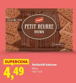 Lidl Herbatniki Petit Beurre Brown kakaowe oferta