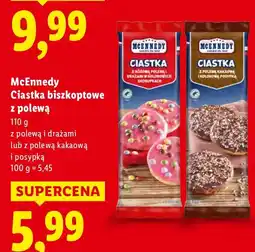 Lidl Ciastka biszkoptowe McEnnedy z polewą i drażami lub z polewą kakaową i posypką oferta