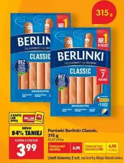 Biedronka Parówki Berlinki Classic, 315 g oferta