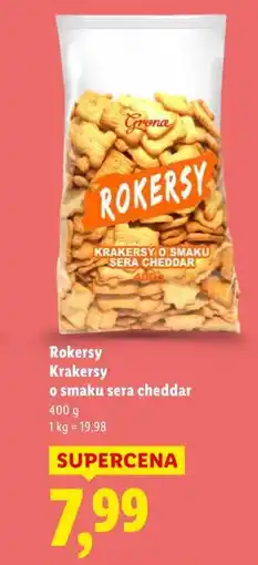 Lidl Rokersy Krakersy o smaku sera cheddar oferta