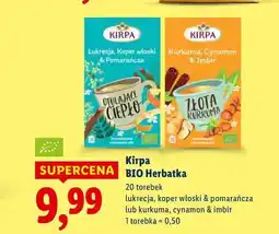 Lidl Kirpa BIO Herbatka (lukrecja, koper włoski & pomarańcza / kurkuma, cynamon & imbir) oferta