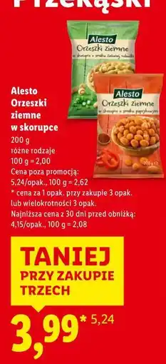 Lidl Alesto Orzeszki ziemne w skorupce oferta