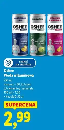 Lidl Oshee Woda witaminowa 250 ml (magnez + B6, kolagen, witaminy i minerały) oferta