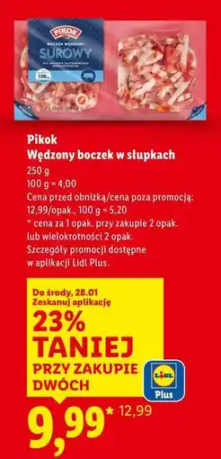 Lidl Pikok Wędzony boczek w słupkach oferta