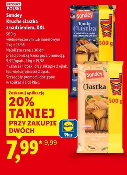 Lidl Sondey Kruche ciastka z nadzieniem, XXL oferta