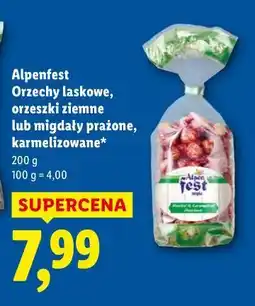 Lidl Alpenfest Orzechy laskowe, orzeszki ziemne lub migdały prażone, karmelizowane oferta
