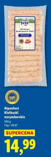 Lidl Alpenfest Kiełbaski norymberskie oferta