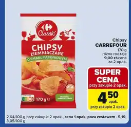 Carrefour Express Chipsy ziemniaczane CARREFOUR o smaku paprykowym różne rodzaje oferta