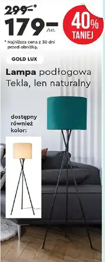 Biedronka GOLD LUX Lampa podłogowa Tekla, len naturalny oferta