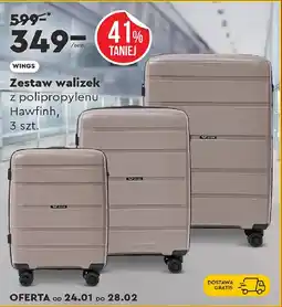 Biedronka WINGS Zestaw walizek z polipropylenu Hawfinh oferta