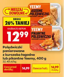 Biedronka Polędwiczki panierowane z kurczaka łagodne lub pikantne Yeemy oferta