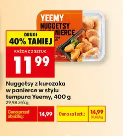 Biedronka Nuggetsy z kurczaka w panierce w stylu tempura Yeemy oferta