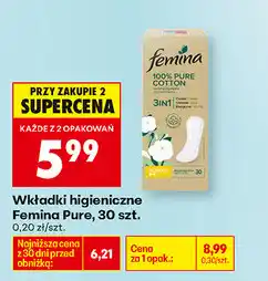 Biedronka Wkładki higieniczne Femina Pure, 30 szt oferta