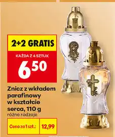 Biedronka Znicz z wkładem parafinowym w kształcie serca oferta